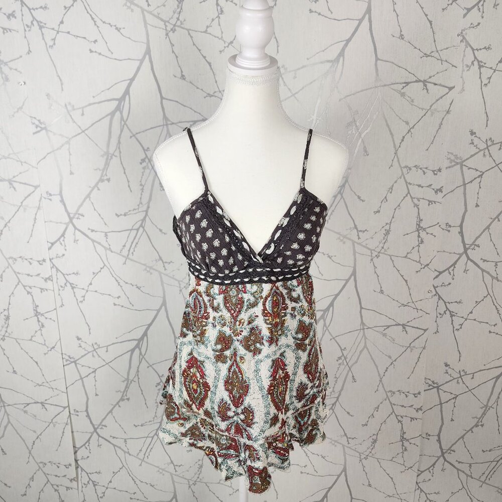 Billabong Artsy Paisley Print Strappy Babydoll Y2K Tank